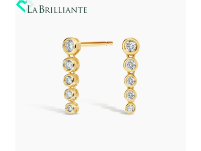 Anya Bezel Diamond Tennis Earrings (1_4 ct. tw.) in 14K Yellow Gold