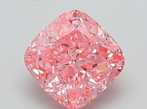 0.90 Ct. Fancy Vivid Pink Cushion Lab-Grown Diamond
