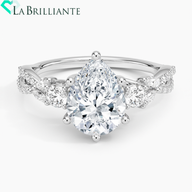 Luxe Willow Three Stone Diamond Ring (1_2 ct. tw.) in 18K White Gold