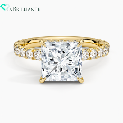 Perfect Fit French Pavé Diamond Ring in 18K Yellow Gold