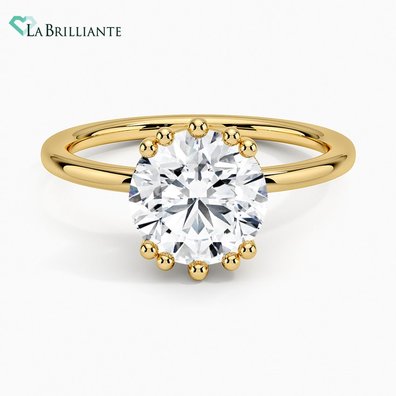 Kalina Hidden Halo Lab Diamond Engagement Ring in 18K Yellow Gold