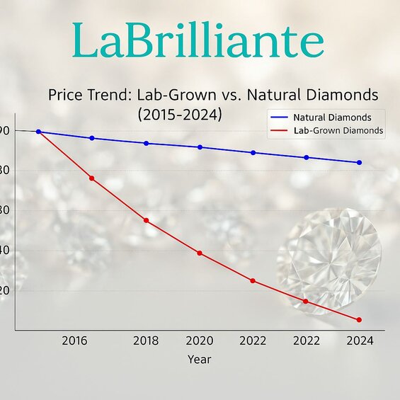 Image: Lab-Grown Diamond Investment Analysis Chart - Portfolio diversification potential meets luxury market reality