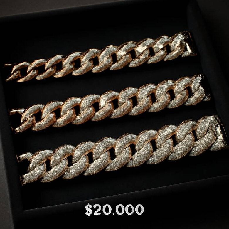 Image: Budget maximization visualization showing 3 Cuban chains of increasing size and diamond coverage at same $20K budget - Demonstrates how lab-grown technology enables progressive upgrades within fixed investment