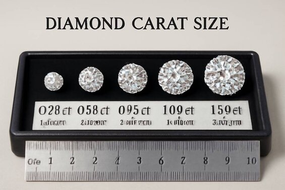 Image: Professional Diamond Measurement Comparison Chart Showing Carat Weight vs Actual Millimeter Dimensions - Master the relationship between mass and visual size for smarter purchasing decisions