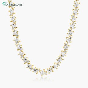 Fancy Melange Lab Diamond Tennis Necklace (9 ct.tw.) in 14K Yellow Gold