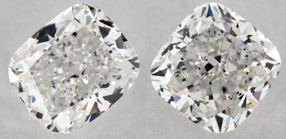 Cushion cut lab created diamond's clarity