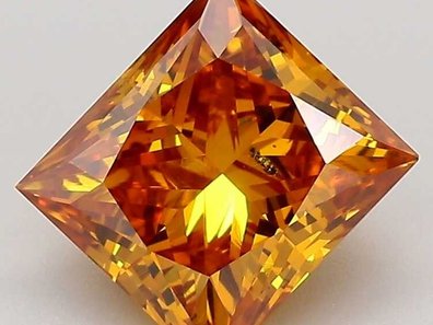 Orange lab-grown diamond