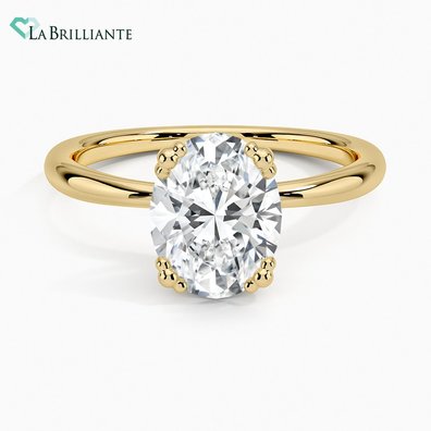 Freesia Triple Lab Diamond Engagement Ring in 18K Yellow Gold