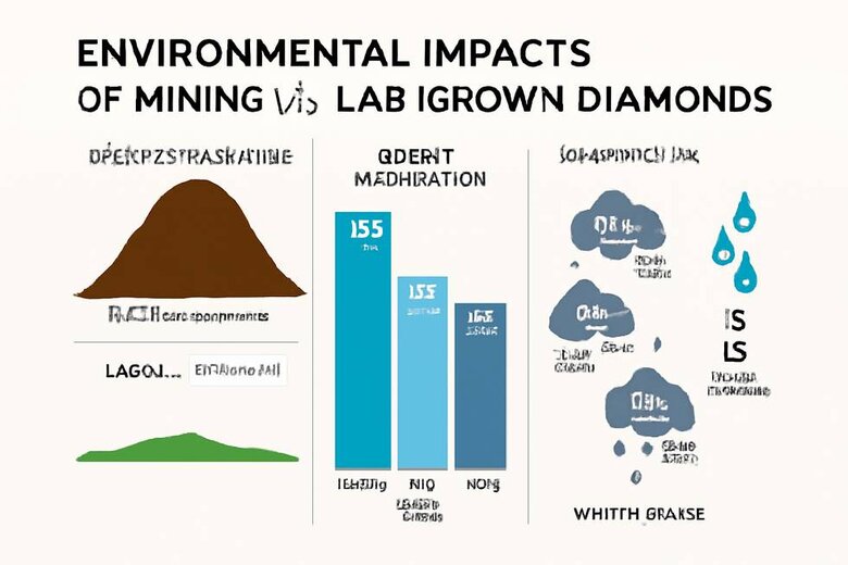 Infographic: Environmental Impact Comparison Mining vs Lab-Grown - Visualize earth displacement, energy consumption, carbon emissions, and water usage to understand true sustainability benefits
