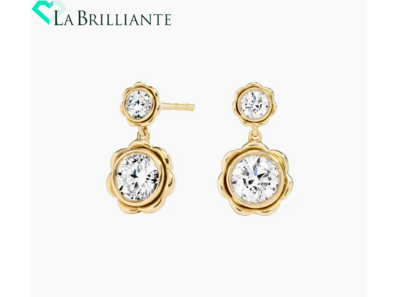 Carbon Capture Lab Diamond Flower Earrings (3_4 ct. tw.) in 14K Yellow Gold