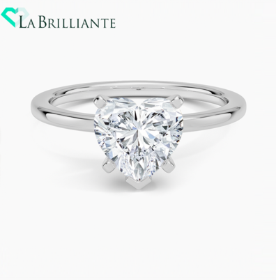 Six-Prong Petite Comfort Fit 1.5mm Solitaire Ring in 18K White Gold