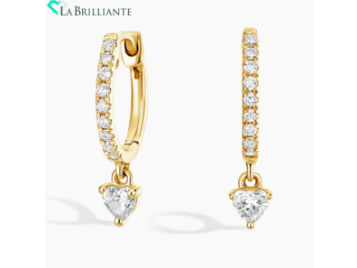 Heart Shaped Lab Diamond Tennis Earrings (3 ct. tw.) in 18K Yellow Gold