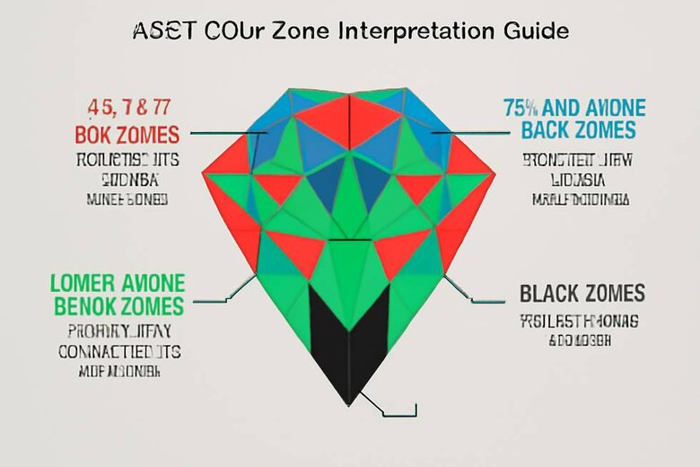 Infographic: ASET Color Zone Interpretation Guide - Complete visual breakdown of red, green, blue, and black zones with corresponding light return angles and performance implications