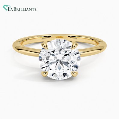 Petite Heritage Lab Diamond Engagement Ring in 18K Yellow Gold