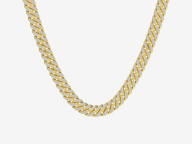 7 ctw Round Lab Grown Diamond Cuban Link Necklace 14k Rose Gold
