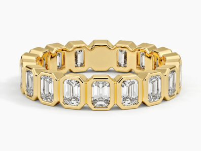 Bezel Emerald Cut Eternity Lab Diamond Ring (2 1_2 ct. tw.) in 18K Yellow Gold