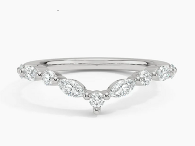 Curved Versailles Lab Diamond Ring in 18K White Gold