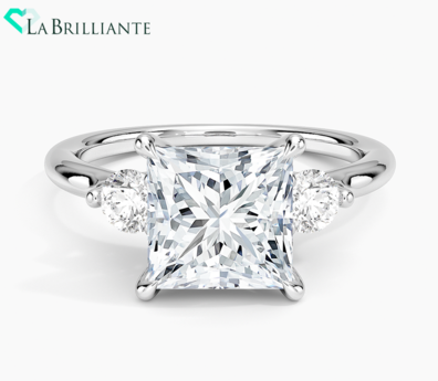 Freesia Three Stone Diamond Ring (13 ct. tw.) in 18K White Gold