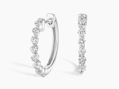 Marseille Diamond Hoop Earrings (1_2 ct. tw.) in 18K White Gold