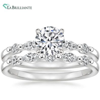 Petite Versailles Lab Diamond Bridal Set in 18K White Gold