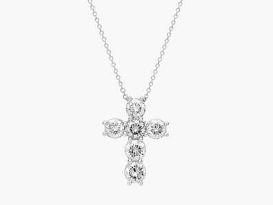 Classic Cross Pendant in 14k White Gold (3 Ct. Tw.)