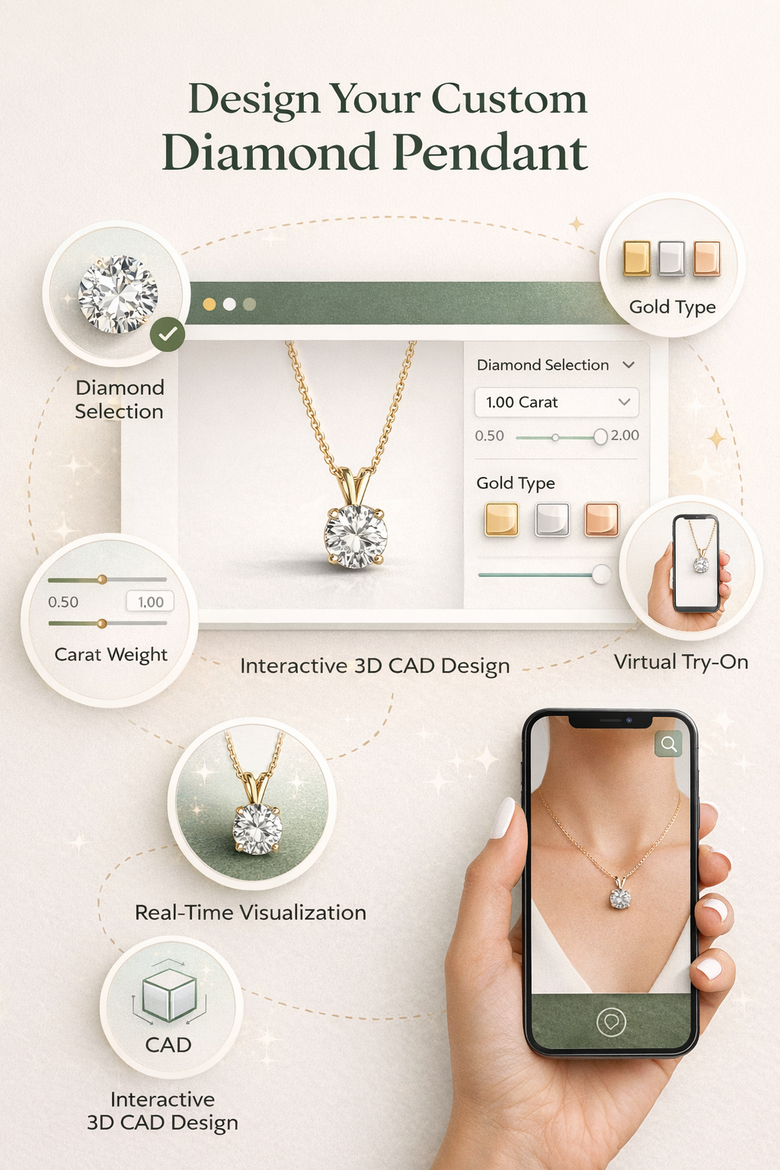 Interactive 3D Design Interface Walkthrough - Screenshot sequence showing actual design process from concept to final rendering with user interface elements clearly visible