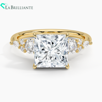 Nadia Three Stone Diamond Ring in 18K Yellow Gold