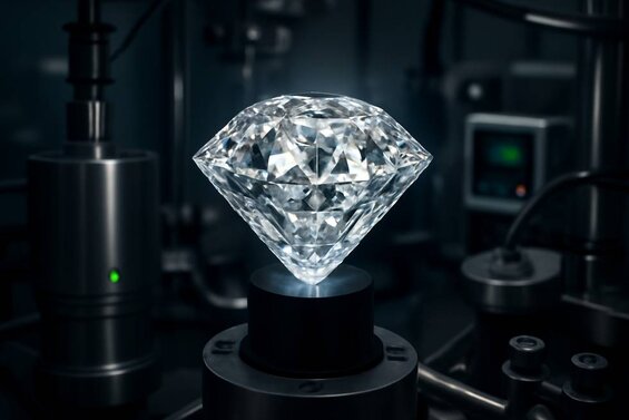 Image: Massive 155-Carat Lab Diamond Growth Process - Revolutionary CVD technology creating record-breaking synthetic diamonds in controlled laboratory conditions