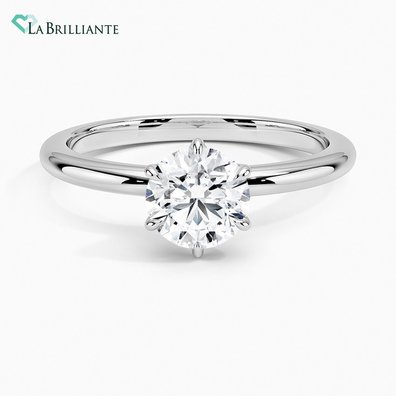 Esme Hidden Halo Lab Diamond Engagement Ring in 18K White Gold
