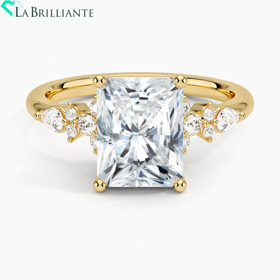 Rosette Diamond Ring in 18K Yellow Gold