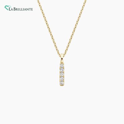 Vertical Pave Bar Lab Diamond Pendant in 18K Yellow Gold