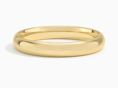 3mm Slim Profile Wedding Ring in 14K Yellow Gold