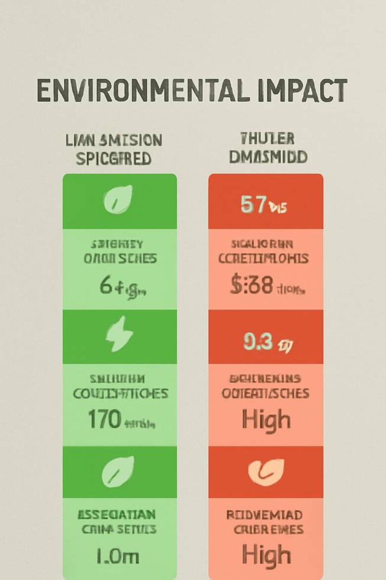 Infographic: Environmental Impact Comparison - Visual breakdown of carbon footprint, energy consumption, and ecological disruption between mined vs lab-grown diamond production