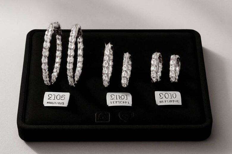 Image: Sparkling Lab-Grown Diamond Hoop Earrings Collection - Showcasing inside-out and huggie styles with visible certification tags, sustainable production icons, and luxury presentation demonstrating ethical elegance without compromise