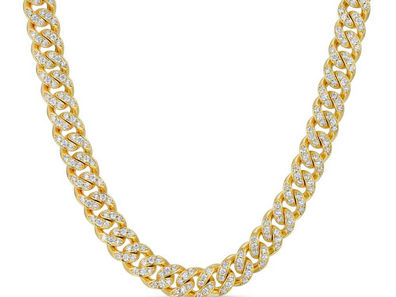Diamond Cuban Link Chain 10mm in 14k WG
