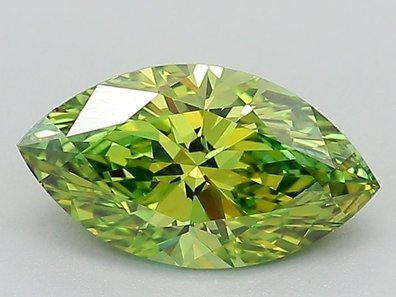 1.06 Ct. Fancy Vivid Yellowish Green Oval Lab-Grown Diamond