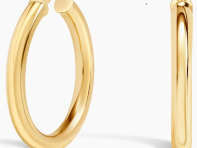 4mm Large Perfect Hoop Earrings in 14K Yellow Gold