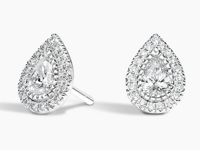 Pear Lab Grown Diamond Halo Stud Earrings (1 1_2 ct. tw.) in 18K White Gold