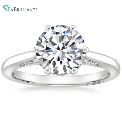 Symply Tacori Crown Lab Diamond Engagement Ring in 18K White Gold