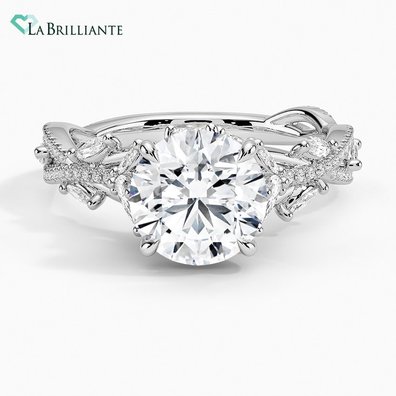 Luxe Secret Garden Lab Diamond Engagement Ring in 18K White Gold