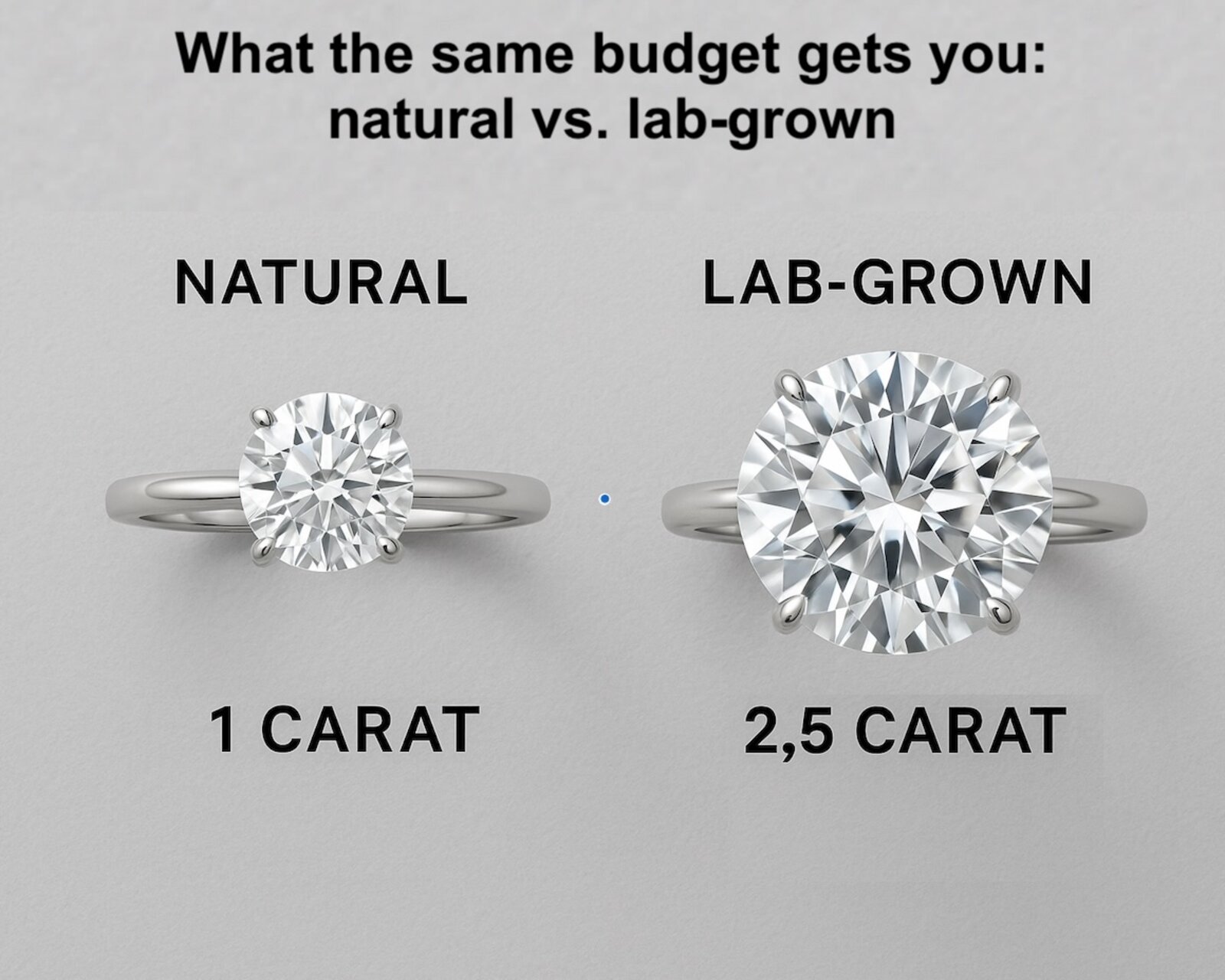 What the same budget gets you- natural vs. lab-grown