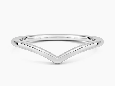 Chevron Ring in 18K White Gold