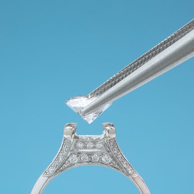 Custom lab-grown diamond insert into ring