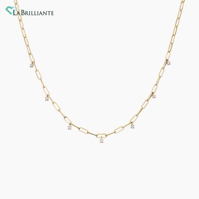 Lola Lab Diamond Paperclip Necklace (1/4 ct. tw.) in 14K Yellow Gold