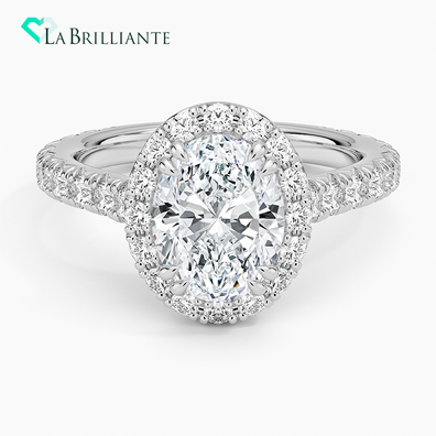 Sienna Halo Three-Quarter Coverage Diamond Ring (34 ct. tw.) in 18K White Gold