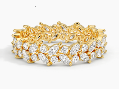 Jardiniere Eternity Lab Diamond Ring in 18K Yellow Gold