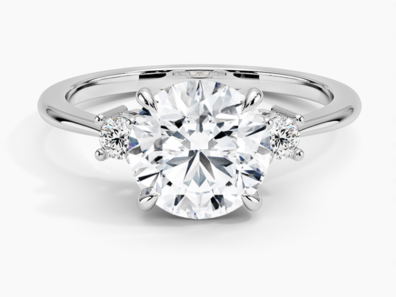 Petite Selene Three Stone Diamond Ring (1_10 ct. tw.) in 18K White Gold