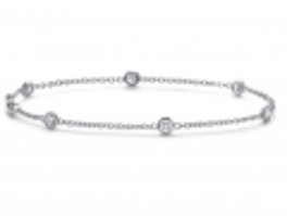 Platinum gold bezel set lab-grown diamond bracelet
