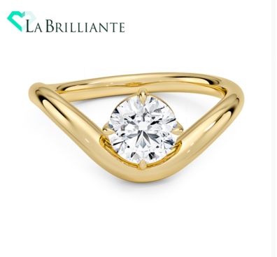 Silhouette Solitaire Ring in 18K Yellow Gold