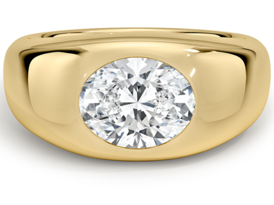 Sloane Flush Set Solitaire Dome Ring in 18K Yellow Gold